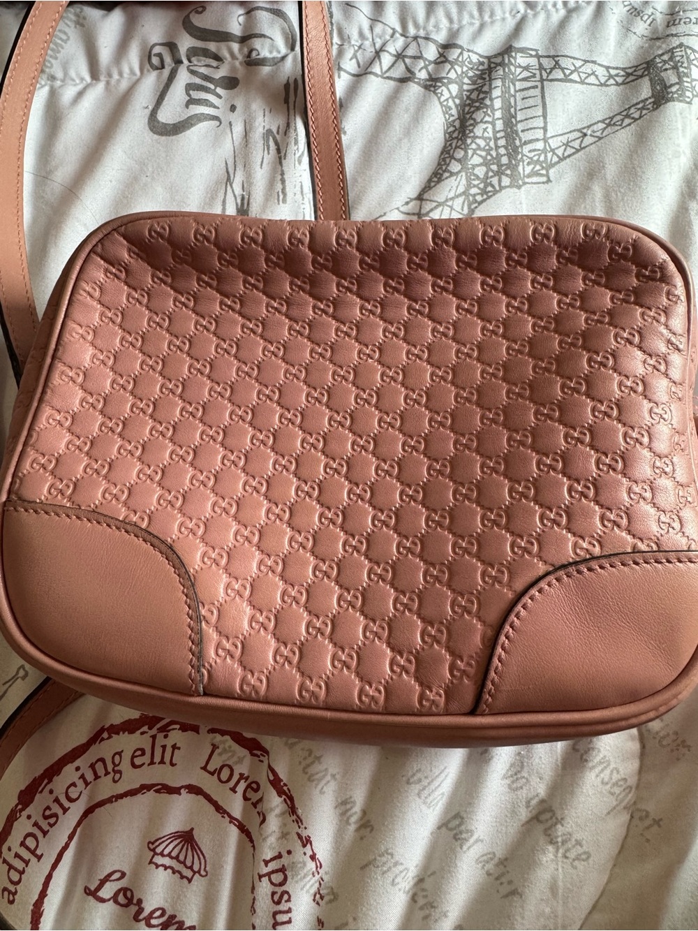 Gucci Blush Pink Embossed Leather Shoulder Bag